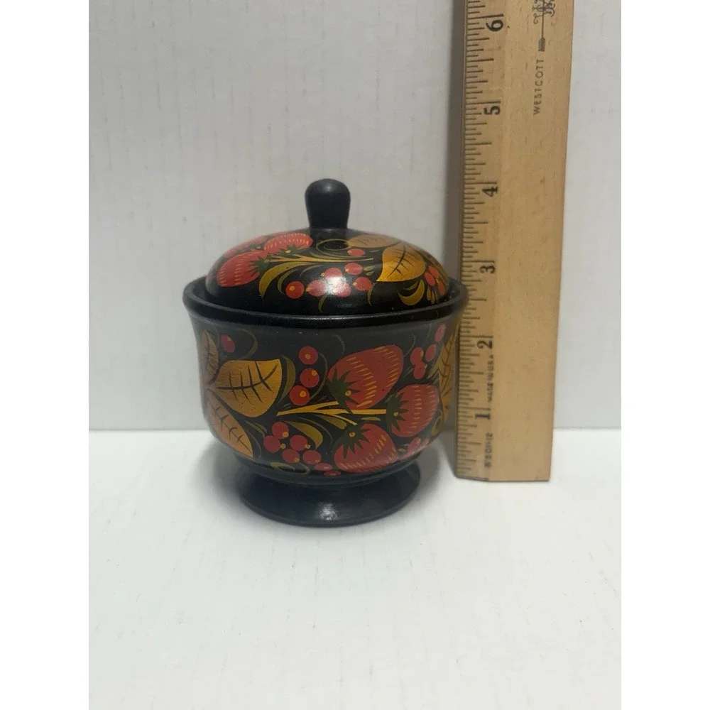 Vintage Russian Khokhloma Jar 4.